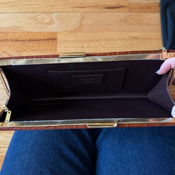 Saint Laurent Brown Crocodile Leather Embossed Croc Midnight Clutch Small - Picture 15 of 16